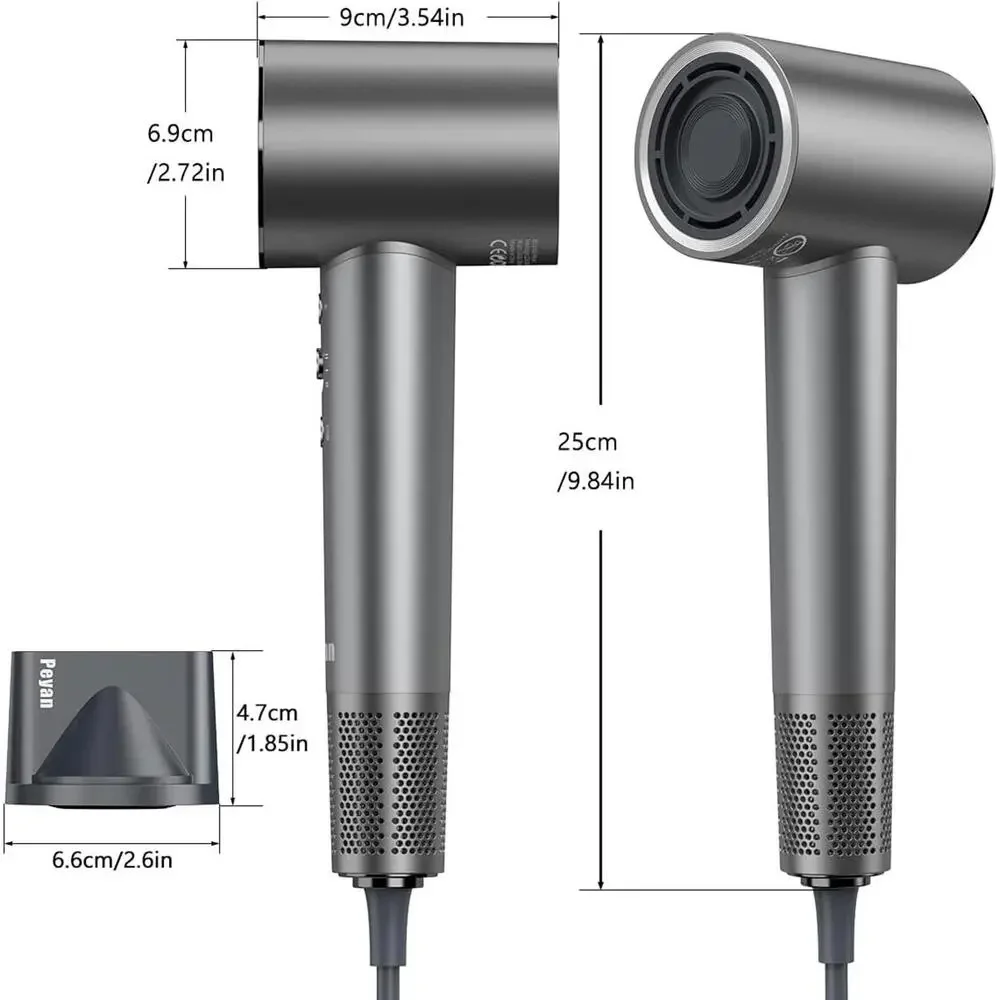 Professional 3-Color LED‎ Ring Hair Dryer with Multiple Heat Settings - Picture 8 of 15